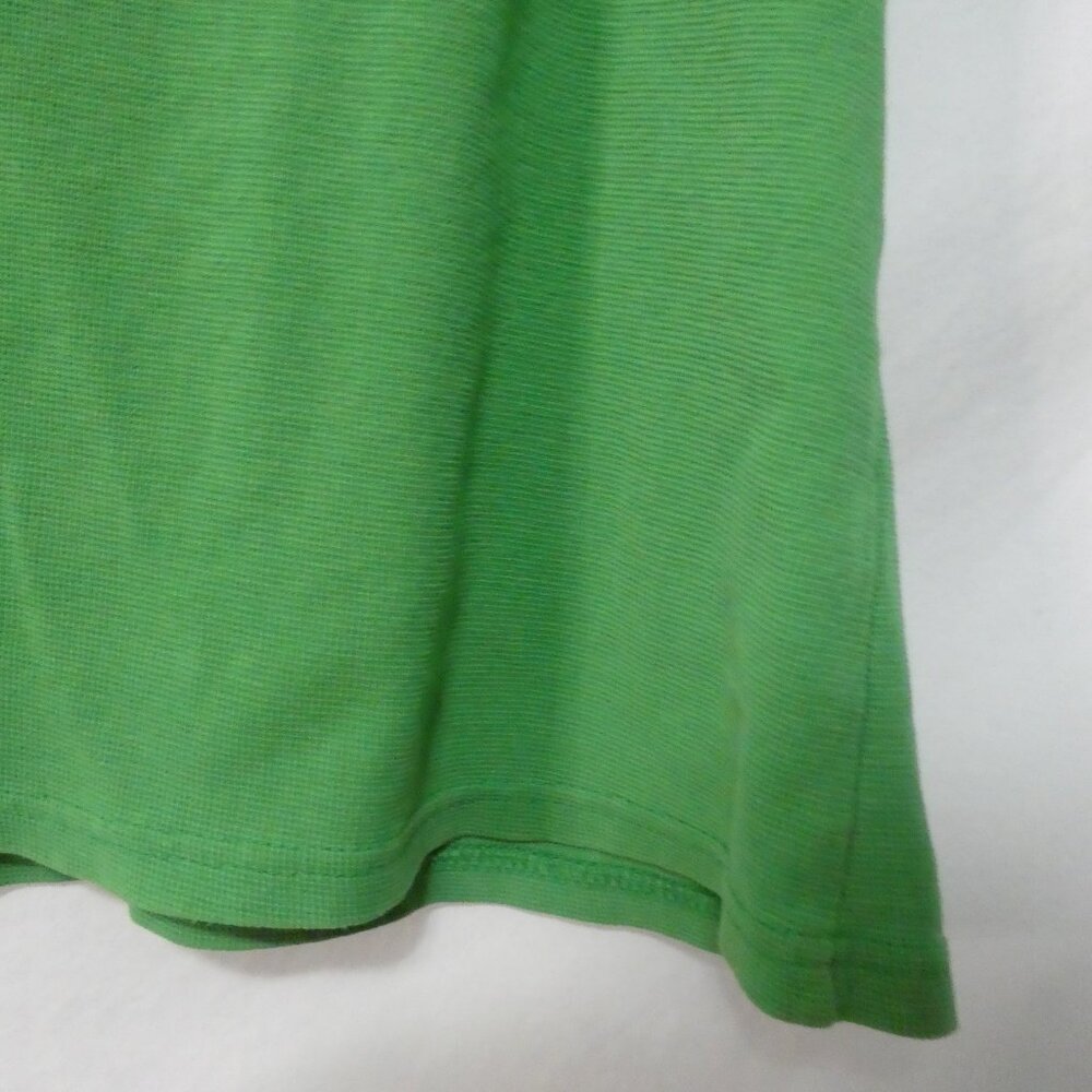 TALBOTS  Bright Green Square Neck Short Sleeve Cotton Tee - P2P 22" - Picture 7 of 13